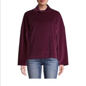 Time and tru corduroy mock neck top NWT
